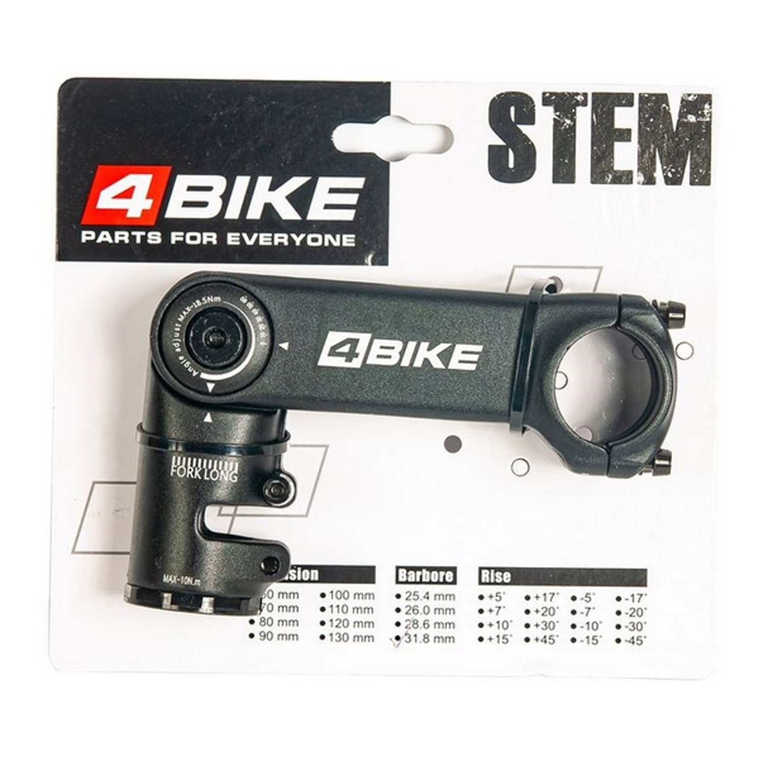 

Вынос велосипедный 4BIKE TDS-D616, алюминиевый, L:105, R:0-60°, D:31.8 мм, индивидуальная упаковка, чёрный, ARV000004
