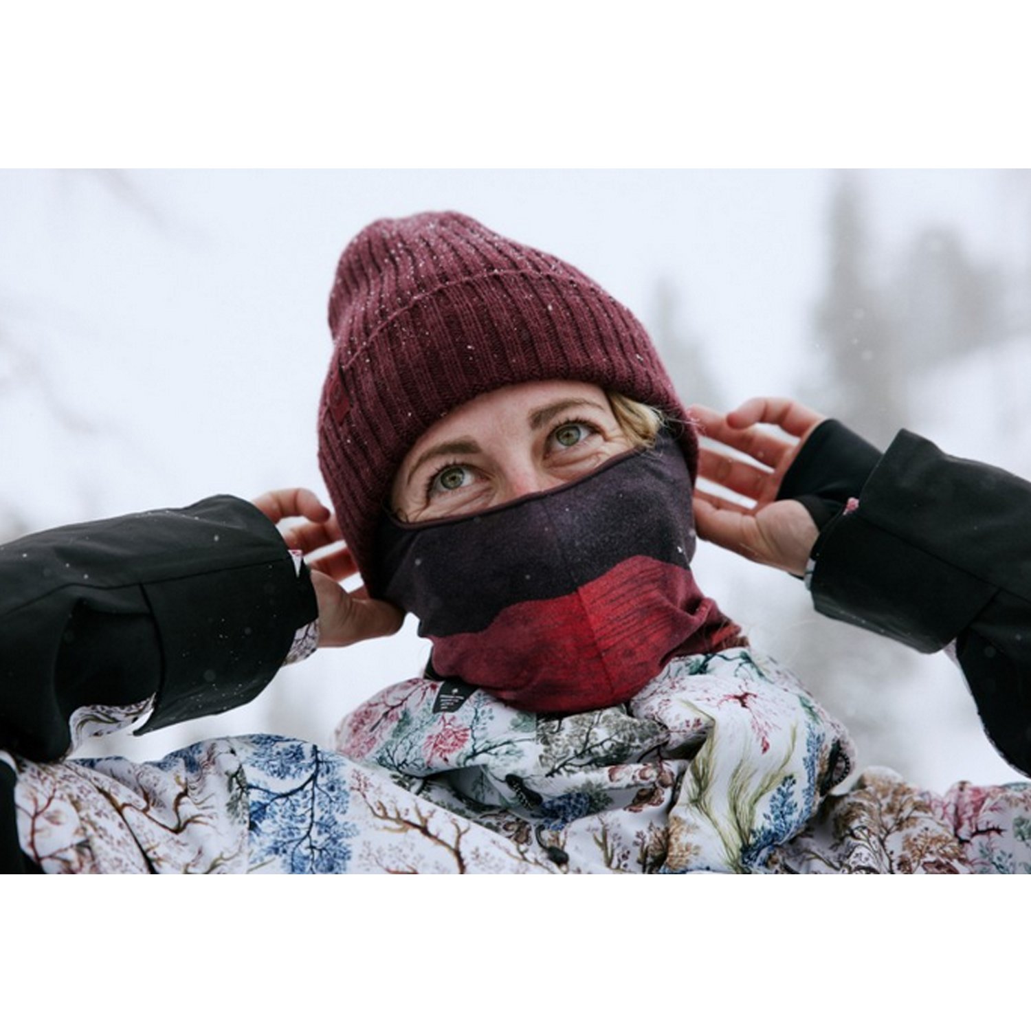 фото Балаклава buff microfiber balaclava lise maroon, бордовый, 2022-23, 129966.632.10.00