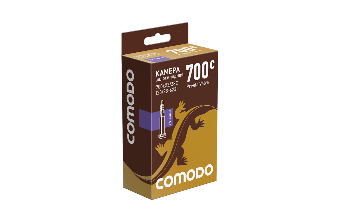 

Велокамера COMODO, 700 x 23/28C (23/28 - 622), FV 48мм, бутиловая, TBCM70023FV48BT
