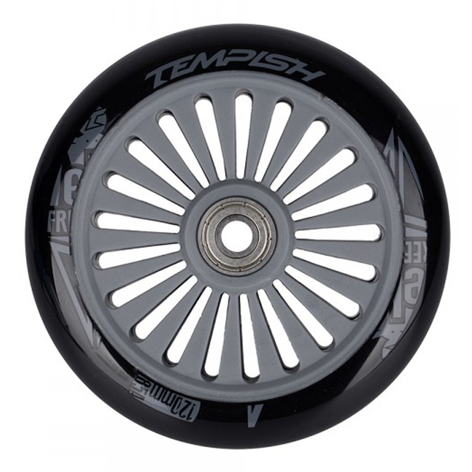 Колесо для самоката Tempish PU, 85A, 120x24 mm, с подшипником, черный, 105100008 колесо для самоката tempish pu 85a 110x24 mm grey б р 105100026