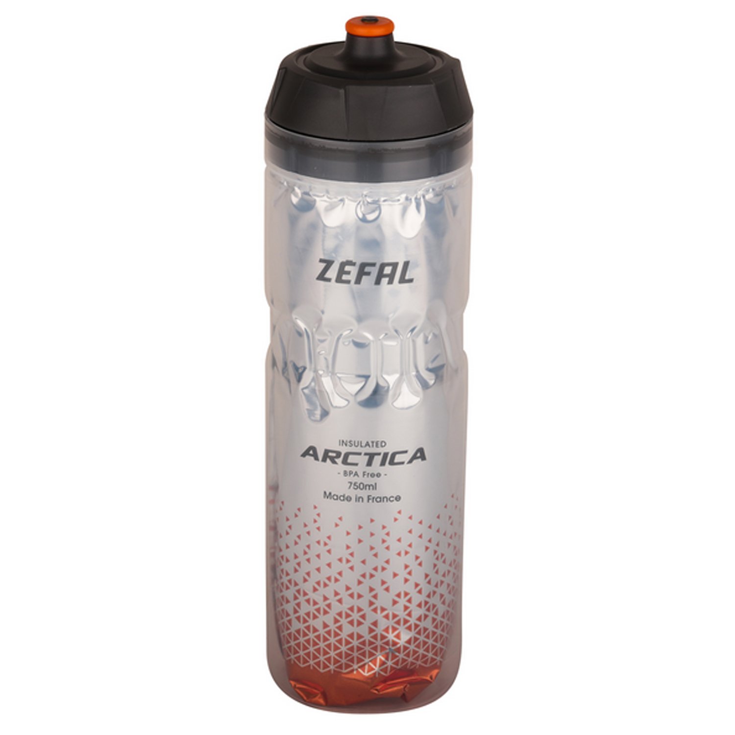 Термофляга велосипедная Zefal Arctica 75 Bottle, пластик, 750 мл, оранжевый/серый, 2023, 1674 фляга велосипедная zefal sense soft 80 bottle neon пластик 800 мл желтый 2023 157n