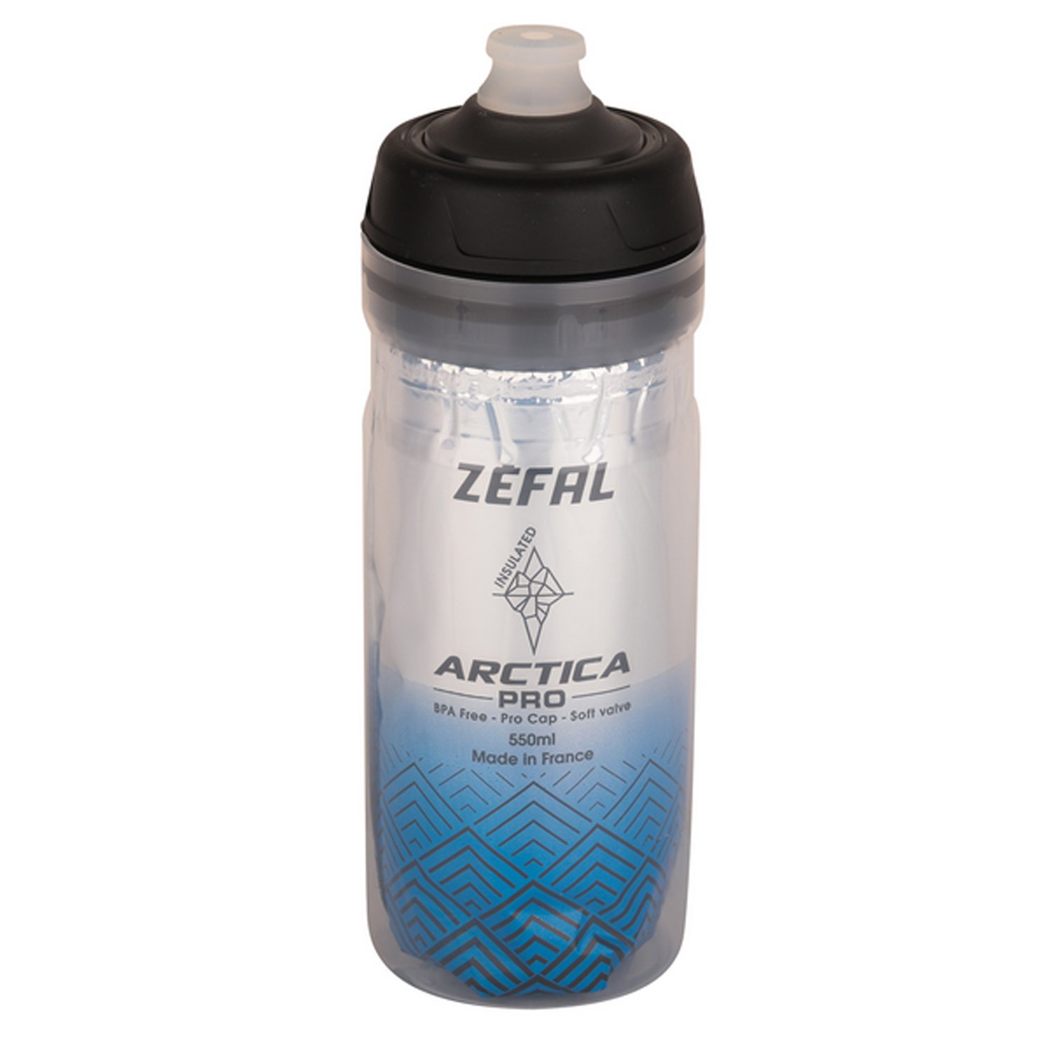 Термофляга велосипедная Zefal Artcica Pro 55 Bottle, пластик, 550 мл, серый/синий, 2023, 1667 фляга велосипедная zefal sense soft 80 bottle translucent пластик 800 мл синий 2023 157l