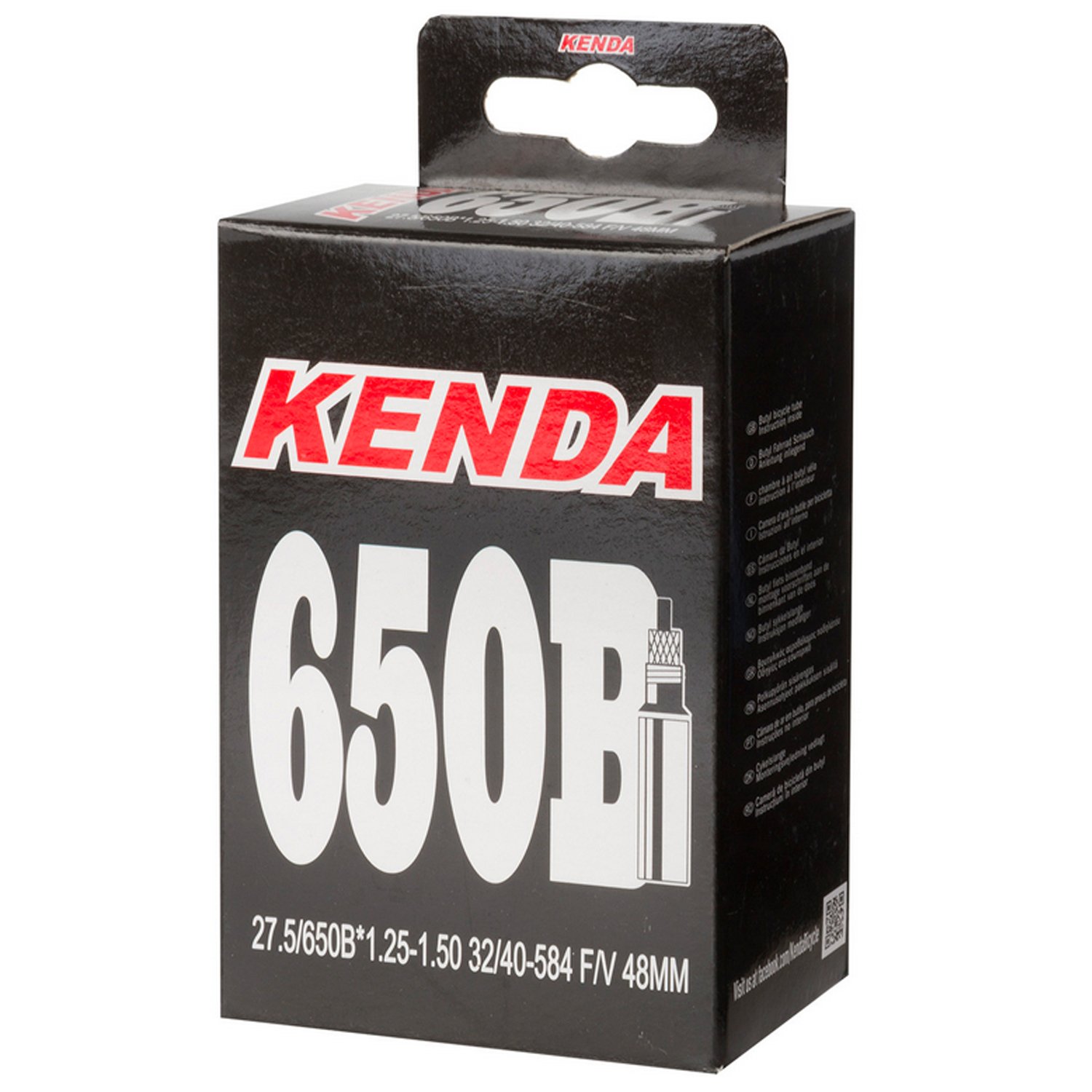 

Камера велосипедная KENDA NEW, 27,5"х1,25-1,50 (32/40-584), спорт 48мм, "узкая", 5-516275
