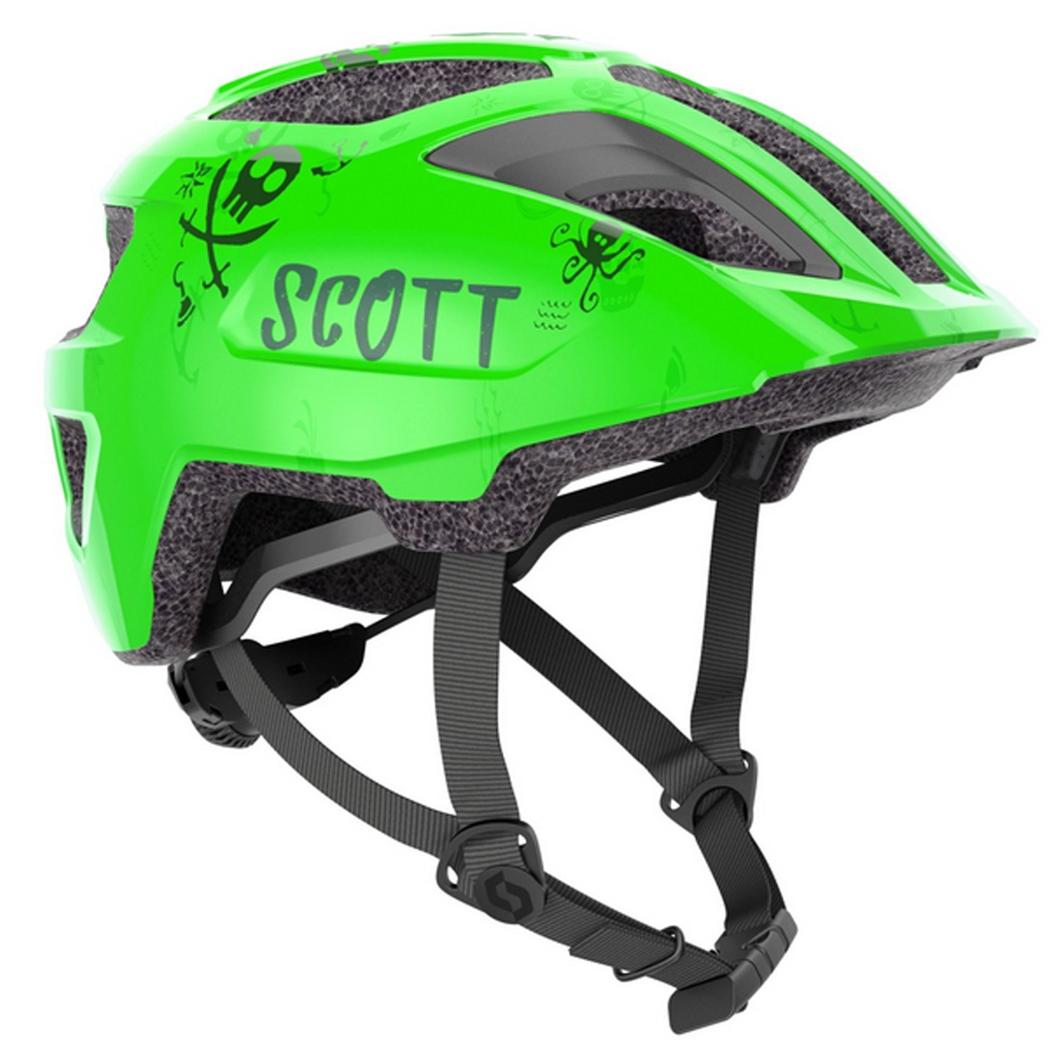 Велошлем SCOTT Spunto Kid (CE), детский, fluo green, ES275235-5407 шлем детский hb10 out mold защитный 600090