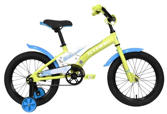 Велосипед детский StarkTanuki 16 Boy зеленый/синий/белый, 2023, HQ-0010240 детский велосипед stark tanuki 16 boy год 2023 зеленый белый