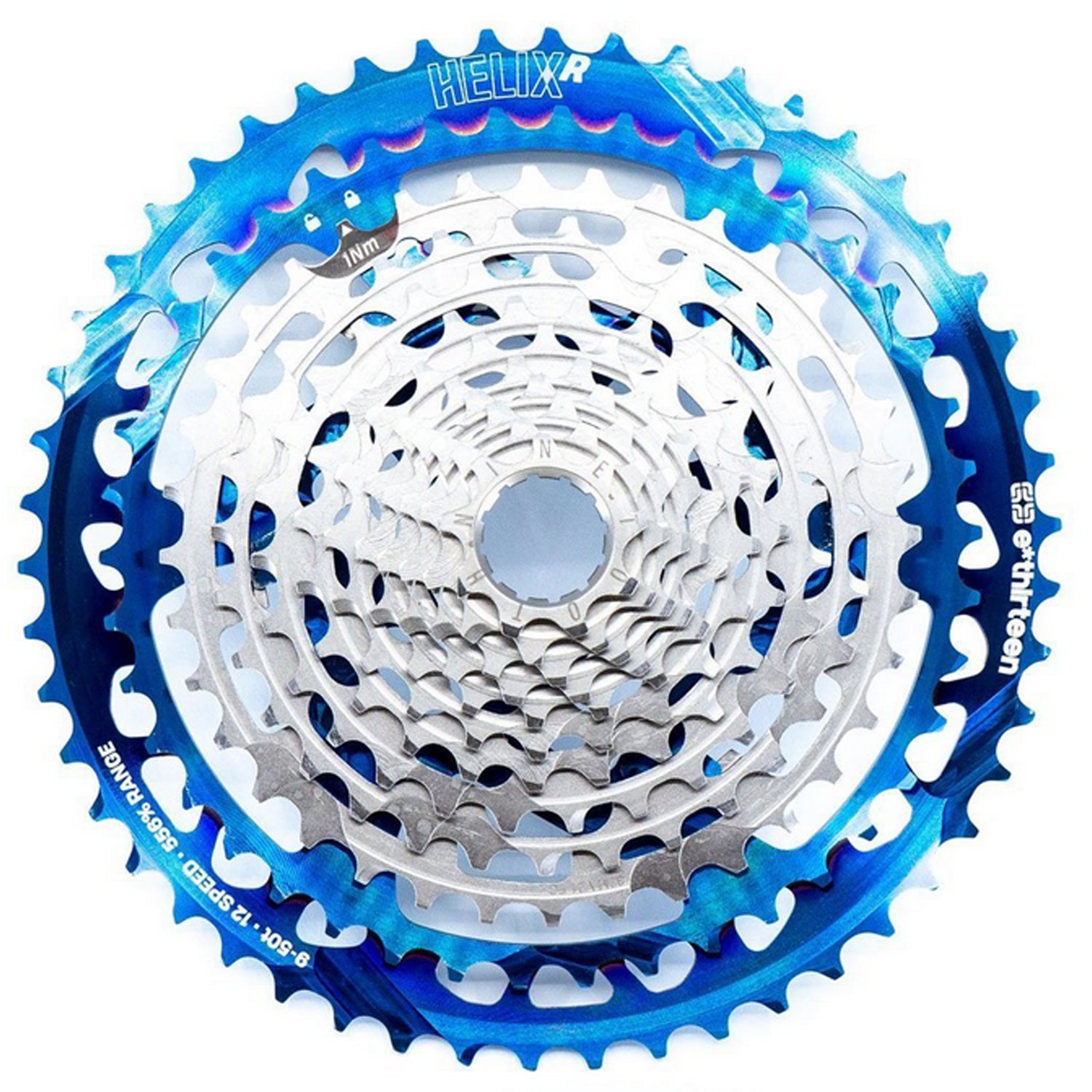 

Кассета велосипедная E Thirteen Helix Race Cassette, Intergalactic, 9-50t, 12 скоростей, FW2HRA-102
