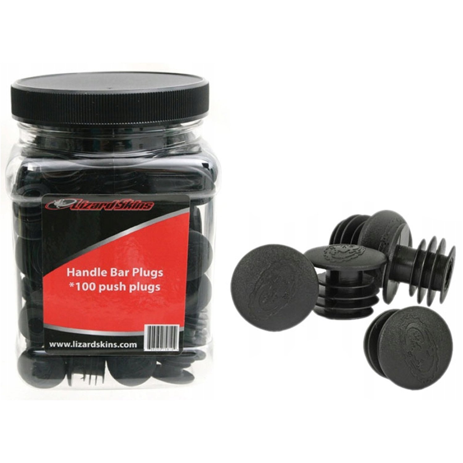  Заглушки руля Lizard Skins Bar Plugs Jar, черный, PLUDS100