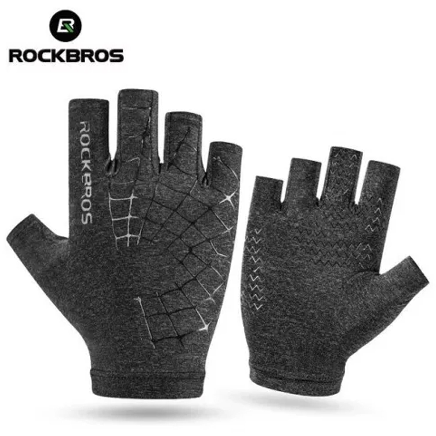 Велоперчатки ROCKBROS Ice Silk, полиэстер, серый, RB_S202GRS