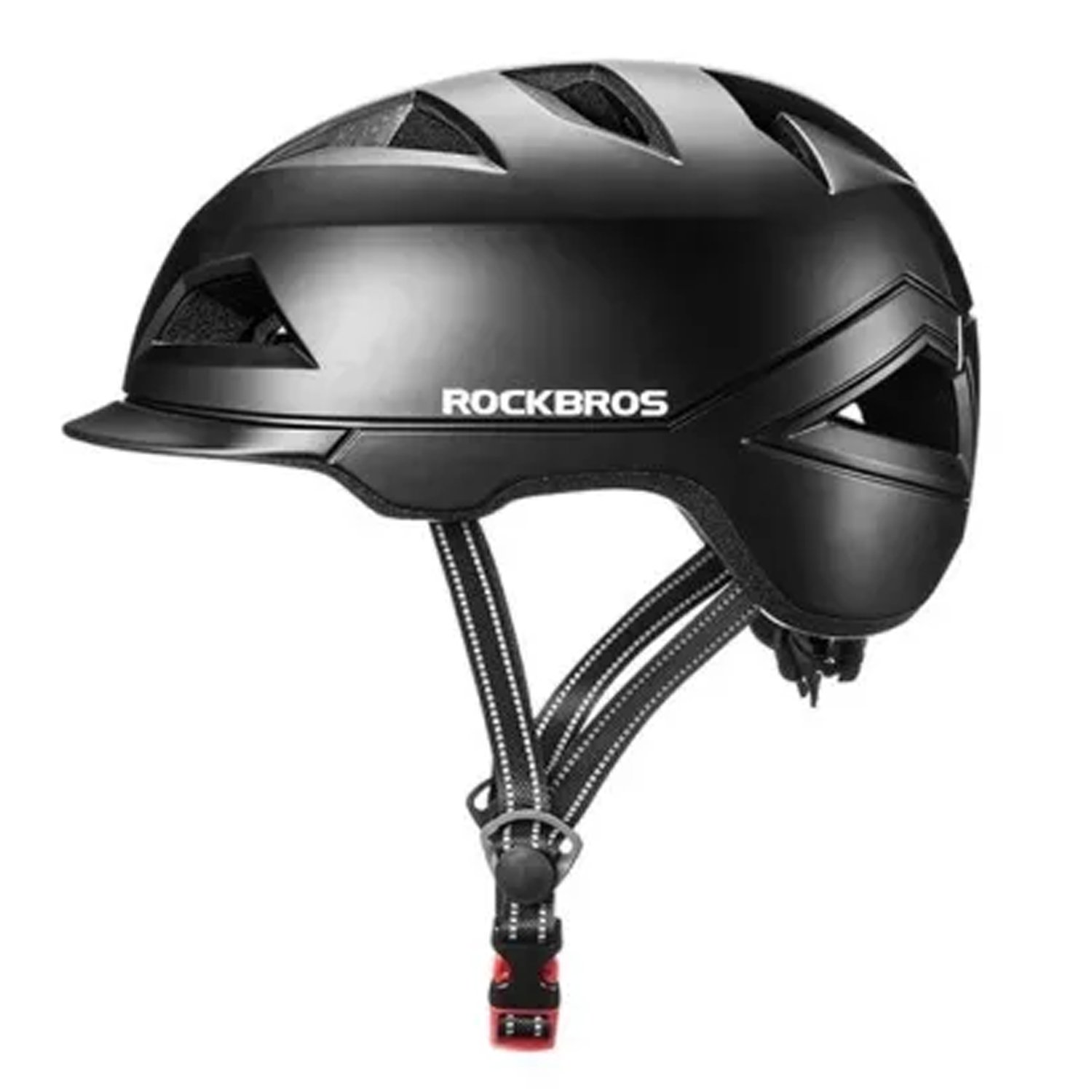 Велошлем ROCKBROS, городской, черный, RB_TS-56BK велошлем rockbros с визором для электровелосипеда белый rb 10220001001