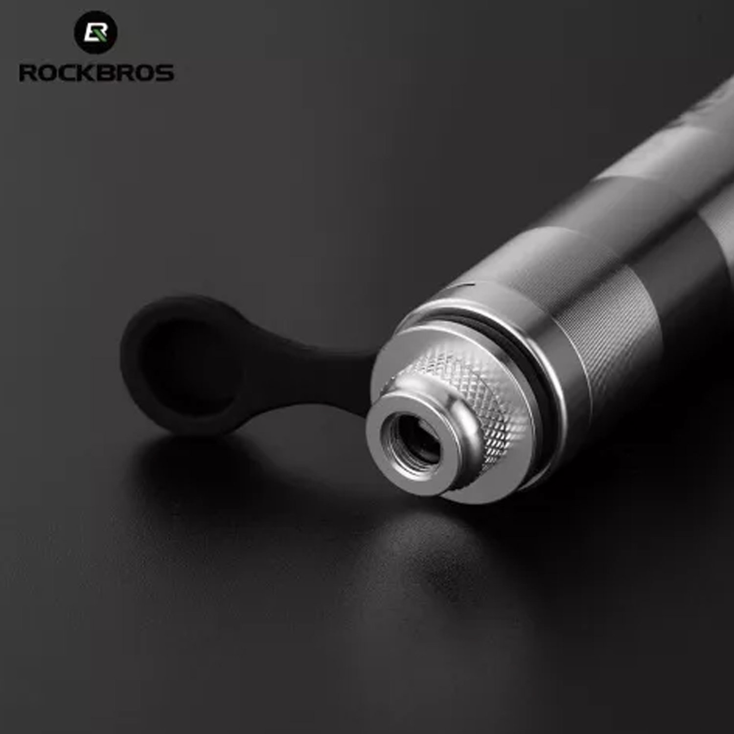 фото Насос велосипедный rockbros, ручной, со шлангом, с манометром, 160 psi, серебристый, rb_jg-pb-004