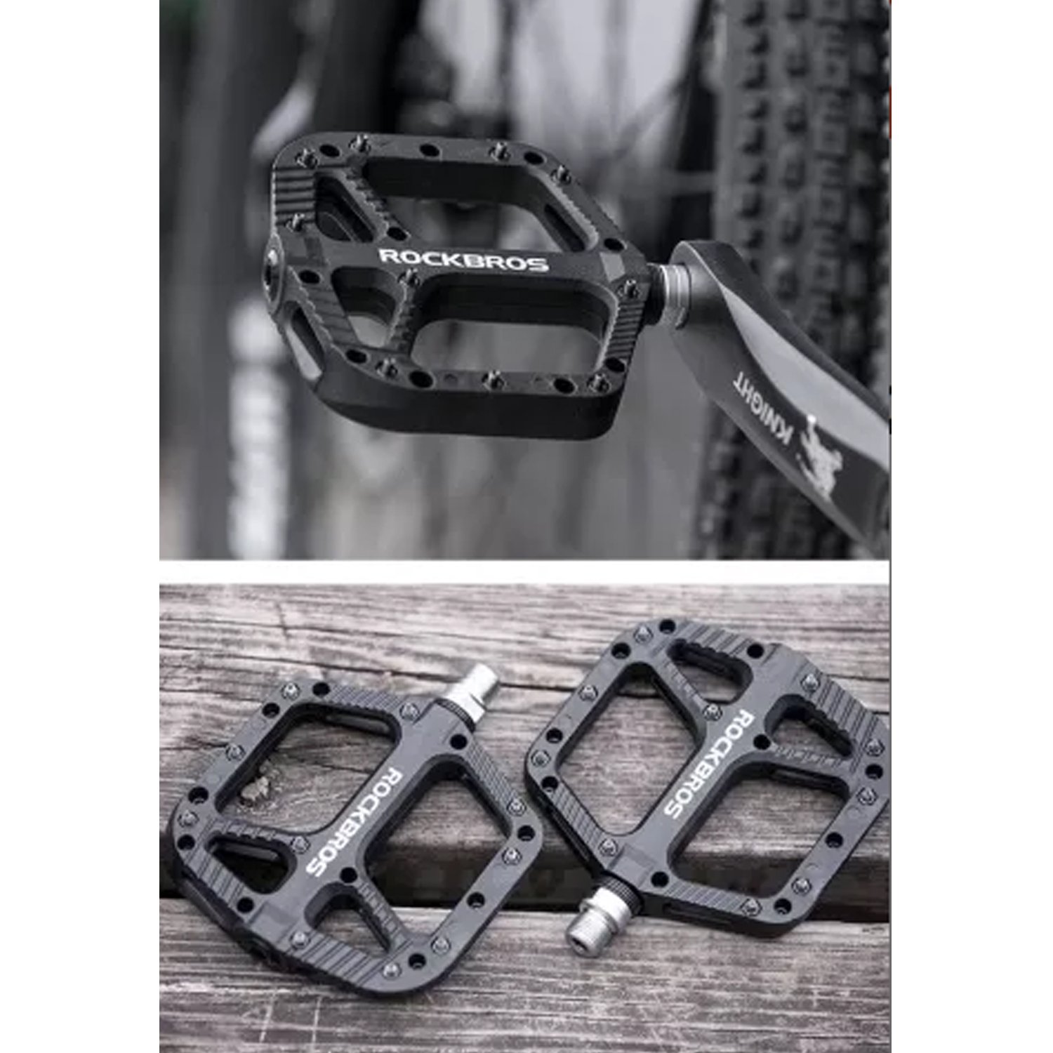 фото Педали велосипедные rockbros, алюминиевые, черные, rb_2018-12abk