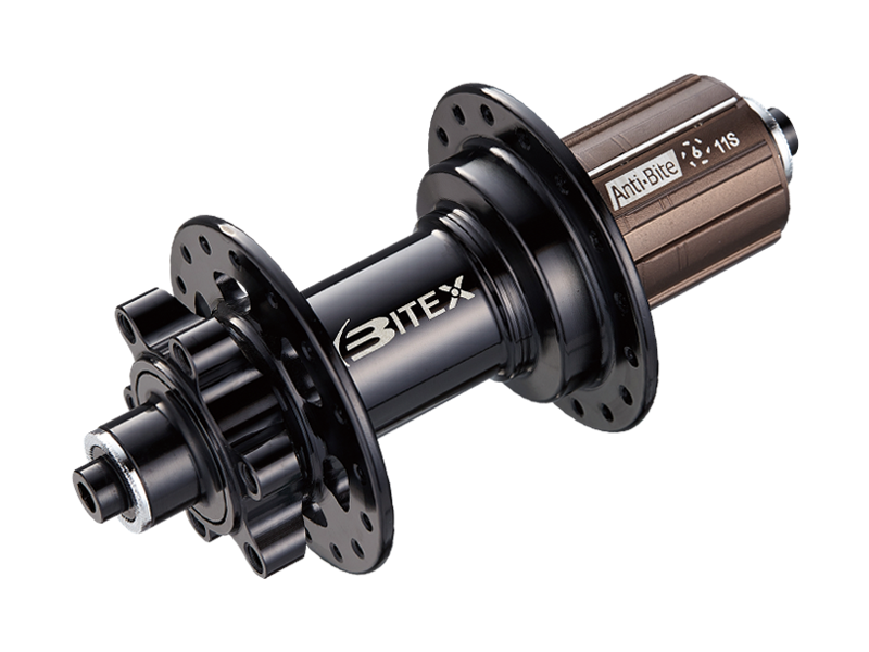 

Втулка Bitex, GRAVEL/MTB, задняя, эксцентриковый зажим M10x135, 24 спицы, 6 болтов, BX201R24H-M10-135BK_ShAL
