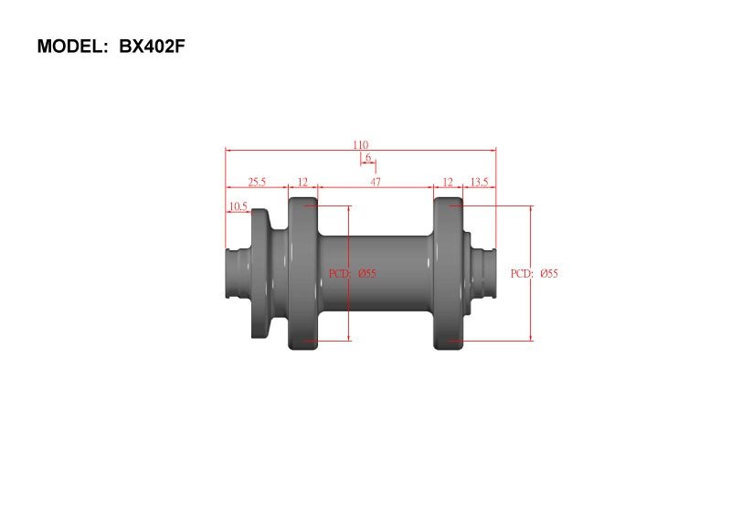 фото Втулка bitex, для mtb boost, передняя, под сквозную ось 15x110 мм, 32 спицы, 6 болтов, bx402f32h-15-110bk