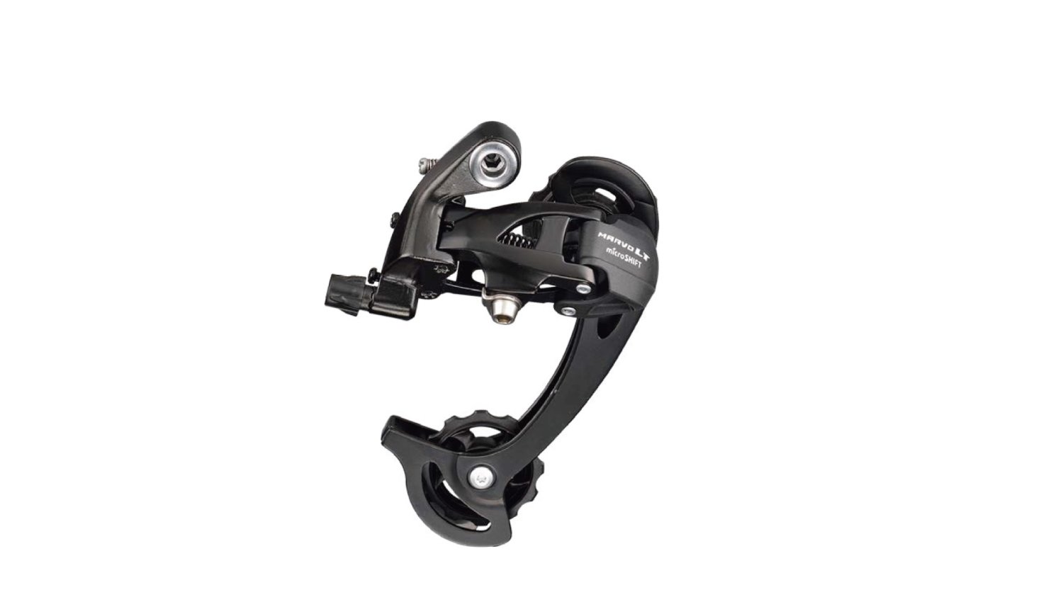 

Переключатель задний MicroShift, RD-M46S, GS, 1/2x9 скоростей, крепление на болт, черный, RD-M46S