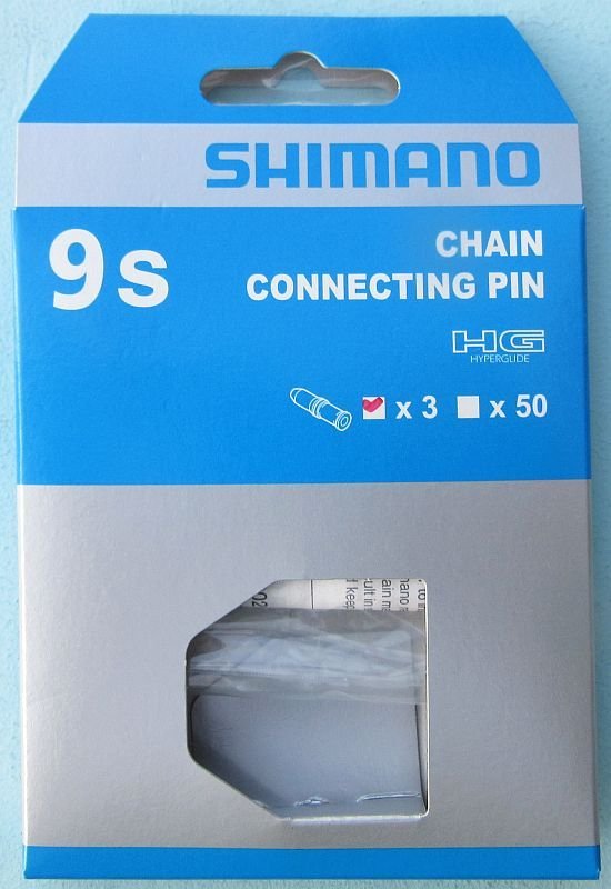 Замки для цепи, пины Пин соединительный Shimano 9-speed, CN7700/HG92, packaging with 3 pieces, A201424
