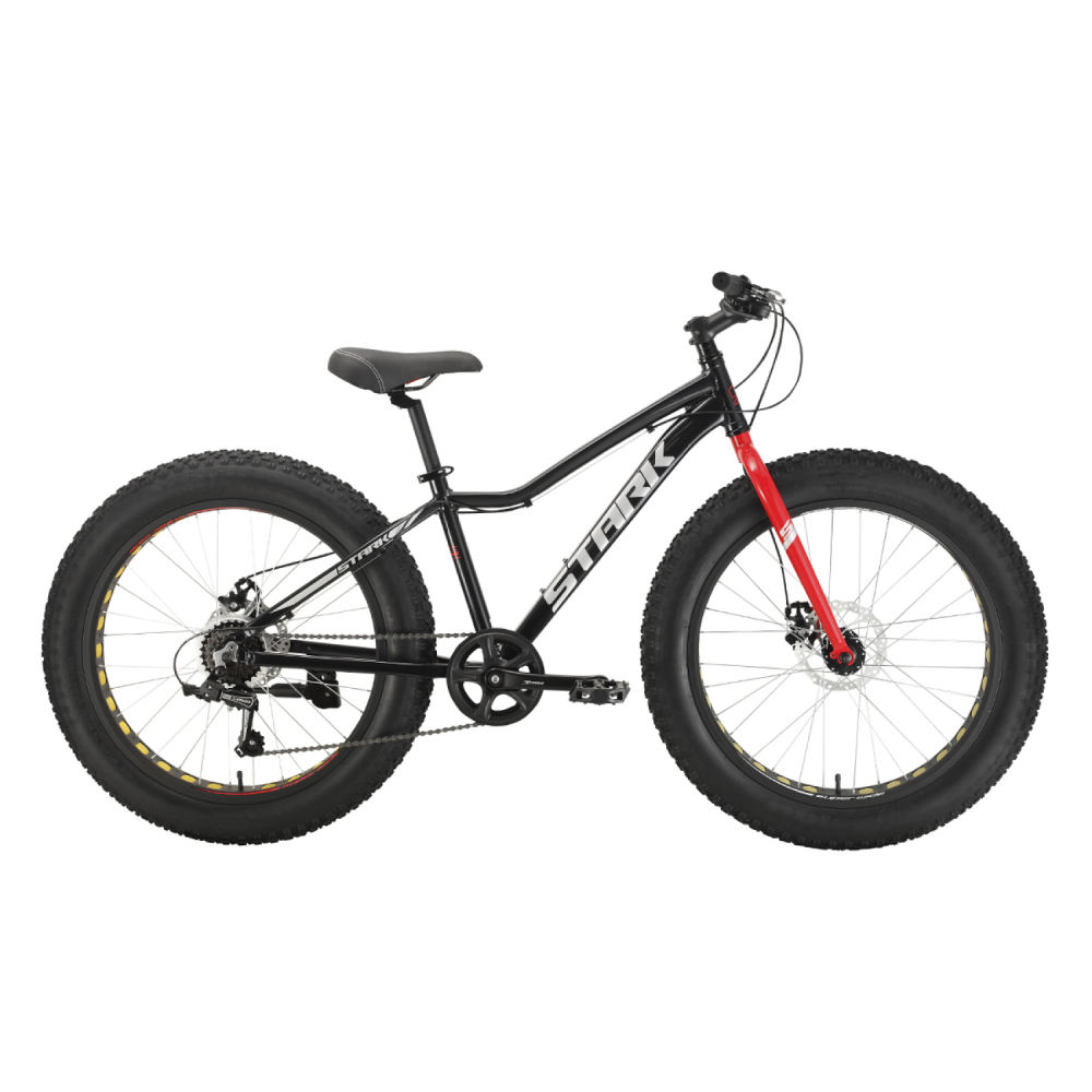 Горный велосипед Stark Rocket Fat 24.1 D, 2024, цвет черно- красный УТ-00346951 Stark Rigid Shimano Tourney RD-TY21 YX DB-01 - фото 1