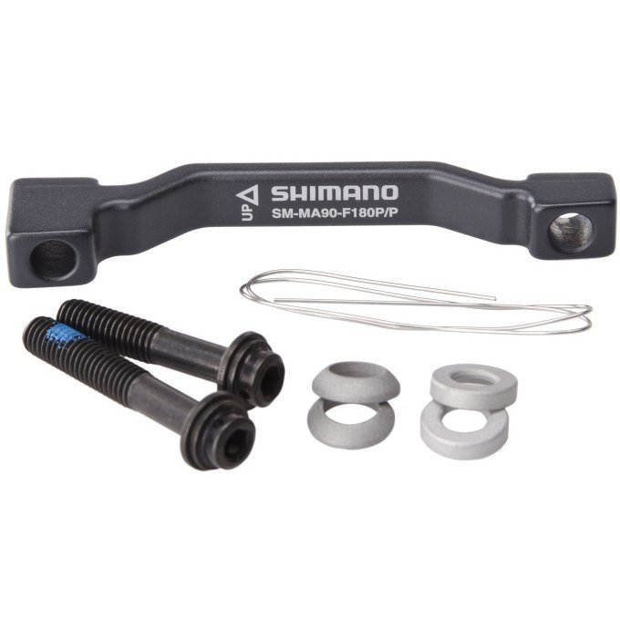 Адаптер дискового торомза Shimano SM-MA90-F203P/PM, FIXING BOLT(LONG X1, SHORT X1), WIRE X1, WAS, A210594 адаптер дискового тормоза shimano flatmount disc brake rear adapter for fm to fm from 140 mm to 160 mm ra100062