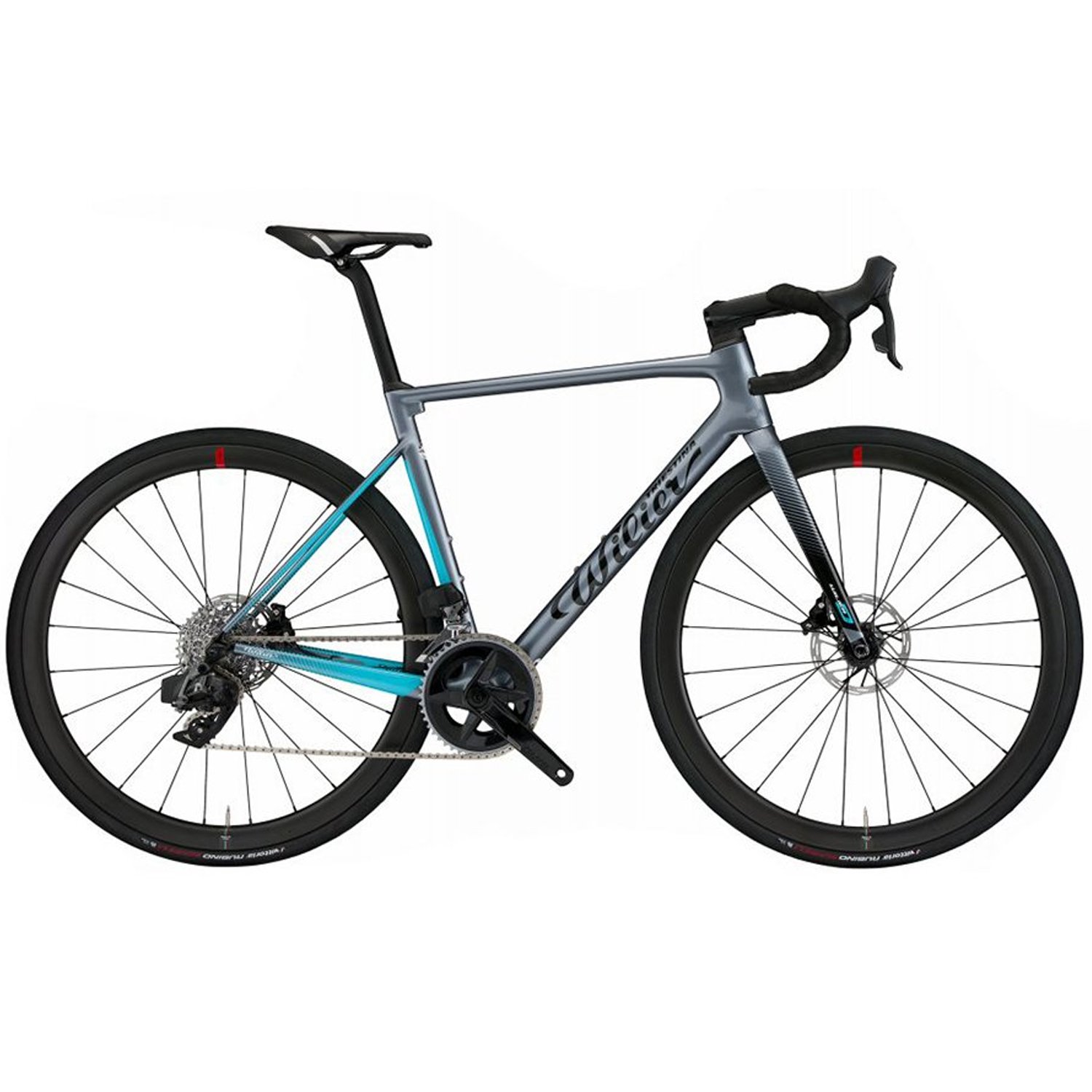   ВашВелосипед Шоссейный велосипед Wilier Zero SL Disc Ultegra Di2 12V RS171, 28, 24 скорости, серый/голубой, 2023, B201LD (Размер: M (170-178 см), Цвет: Серый/голубой)