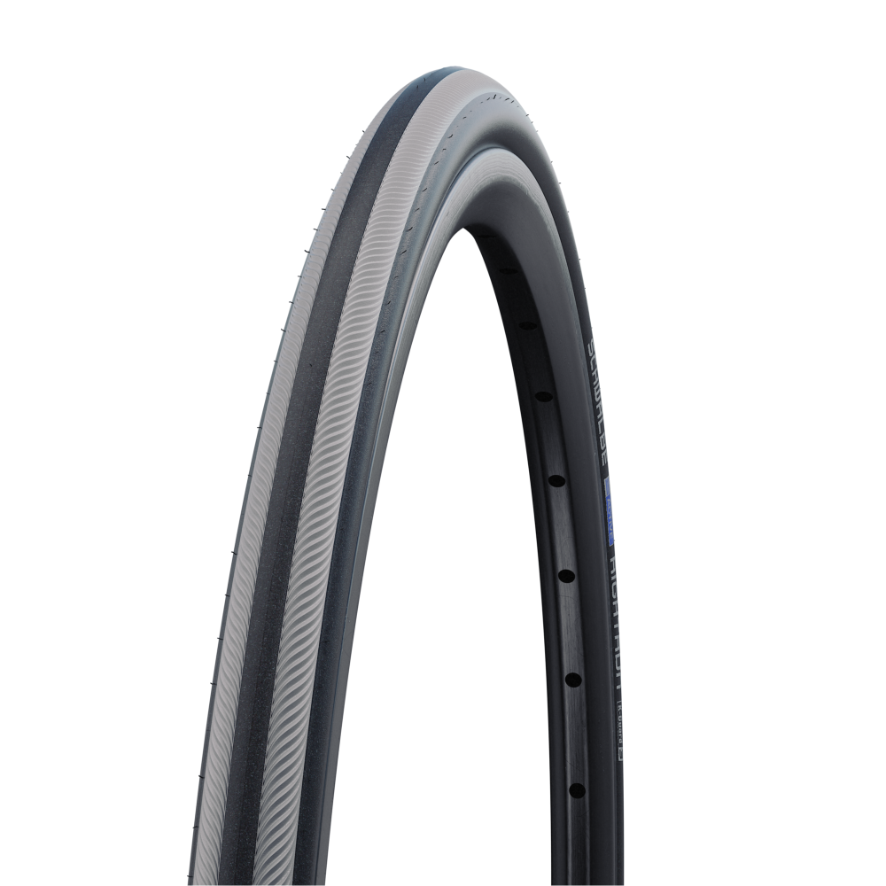

Велопокрышка Schwalbe, RIGHTRUN PLUS Performance Line, 24x1.00, 50 EPI, 500гр, цвет Grey Stripes, 10282397.02, Черно-серый