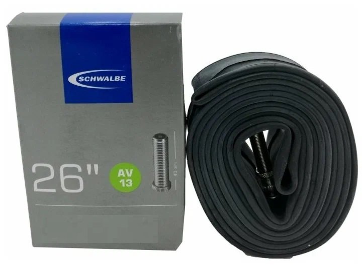 

Камера велосипедная SCHWALBE 26", авто, AV13AP, AIR PLUS, 26х1.50-2.40, 40/62-559, IB AGV 40 мм, 05-10461570