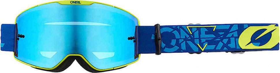 Маска O´Neal B-20 Goggle STRAIN V.22 blue/neon yellow - radium blue, 6023-414 пена монтажная profflex бытовая 30 л 500 мл 350 г blue simple всесезонная 638