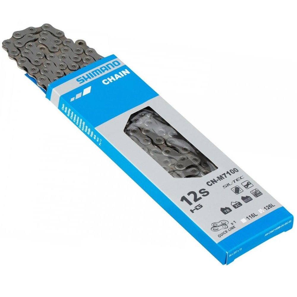 

Цепь велосипедная Shimano SLX, M7100, 12V, 126 с замком, ICNM7100126Q
