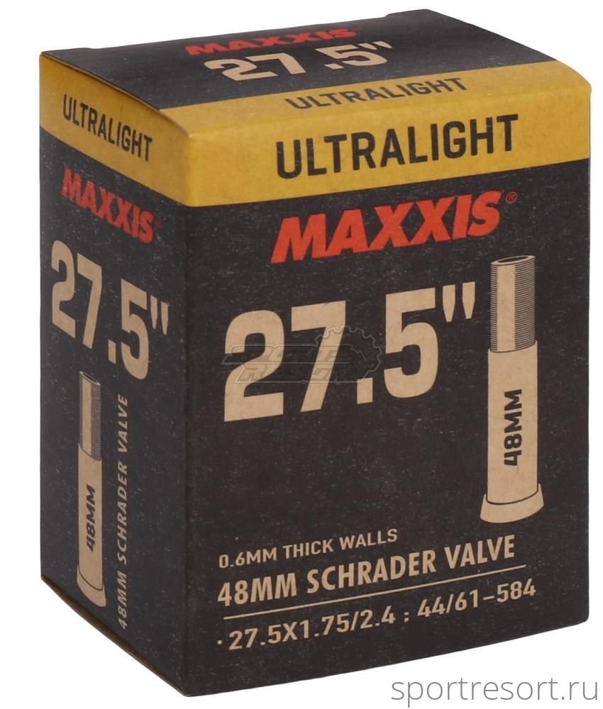 

Камера велосипедная MAXXIS ULTRALIGHT, 27.5X1.75/2.4 (44/61-584), 0.6 LSV48 (B-C), EIB00139700