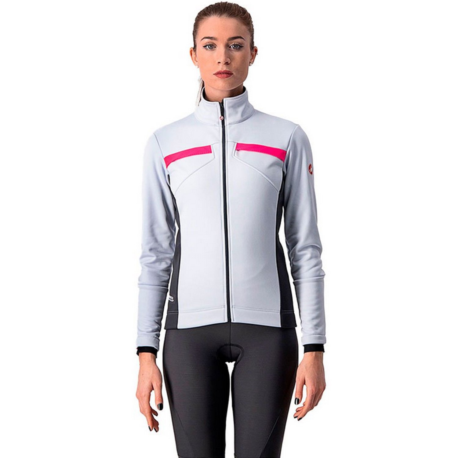   ВашВелосипед Куртка Castelli DINAMICA, женская, серебристо-серый/розовый, 4518541 (Размер: XL, Цвет: Серебристо-серый/розовый)