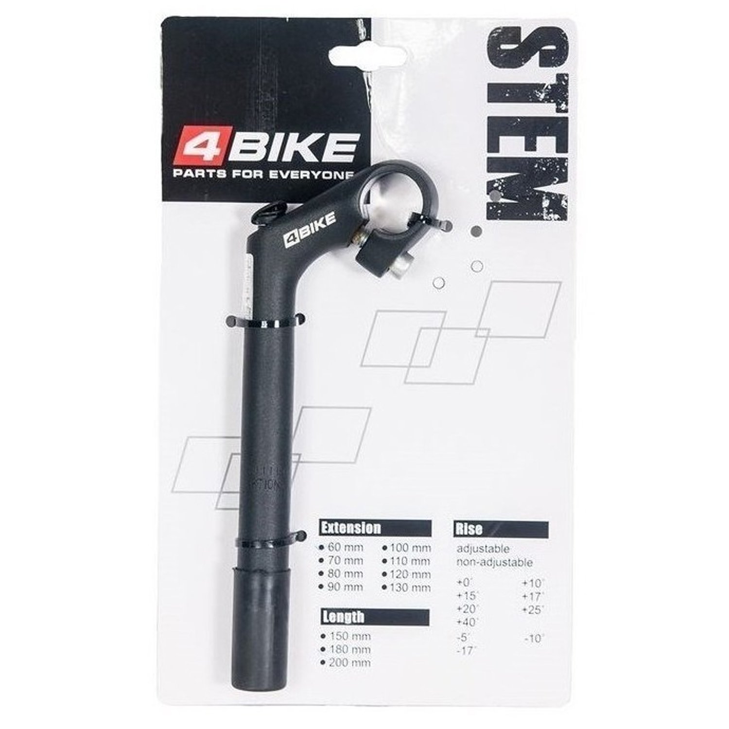 

Вынос руля 4BIKE HS-C60, алюминиевый, L:60, R:+30°, D:25.4 мм, черный, ARV000402
