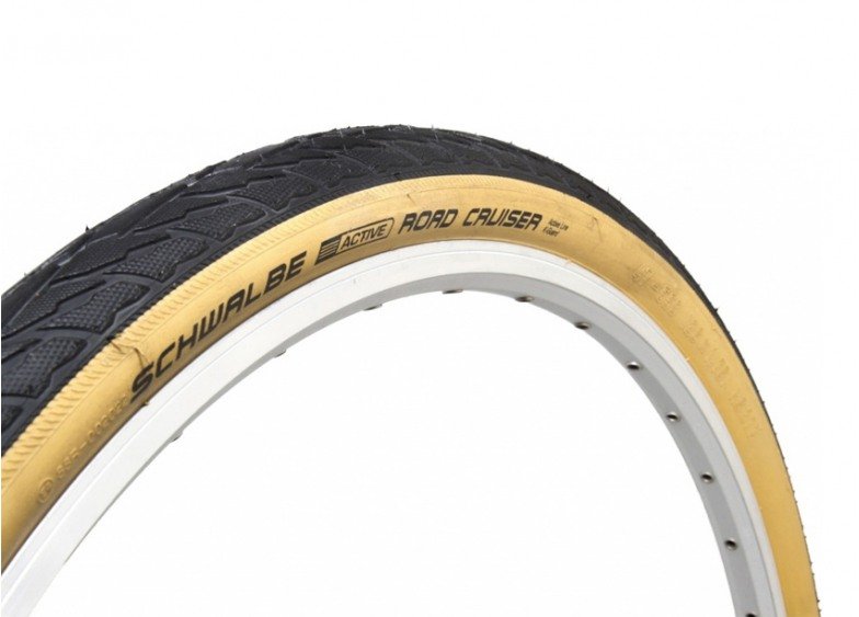 

Велопокрышка Schwalbe ROAD CRUISER 28x1.40 700x35C (37-622), K-Guard Active B/W, GREEN СОМР, 50EPI, Whitewall, 11101276, Черный