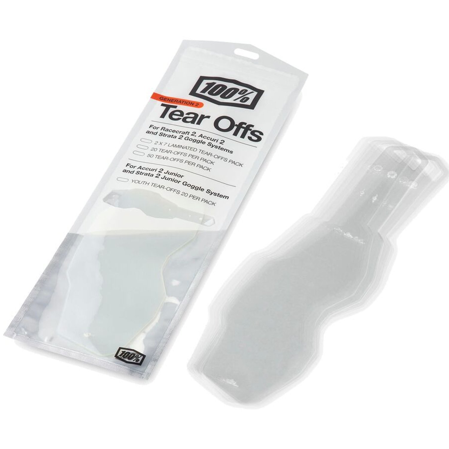 

Линзы отрывные 100% RC2/AC2/ST2 Standard Tear-Offs, 20 шт, 59084-00001