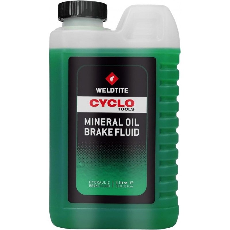 Масло для вилок и гидравлики  ВашВелосипед Жидкость тормозная WELDTITE MINERAL BRAKE FLUID минеральная, для дисковых тормозов 1л, 7-03139