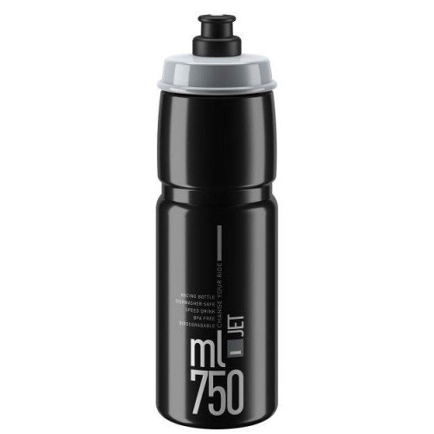 

Фляга велосипедная Elite JET BLACK GREY LOGO, 750 мл, 190702, Черный