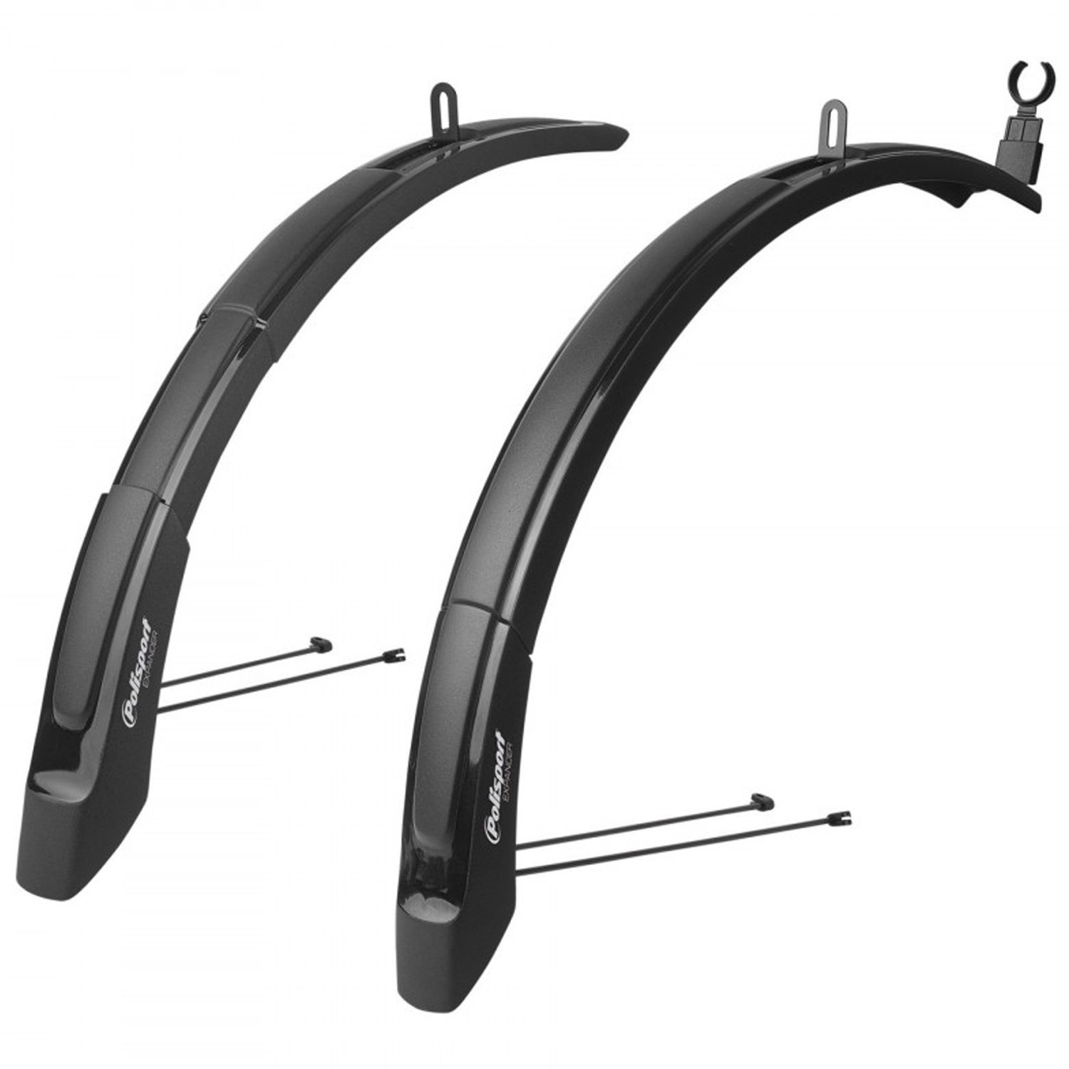 

Крылья велосипедные POLISPORT EXPANDER, комплект, 26"-29", с усами, ширина 65 мм, пластик, черные, 8-16100538-1