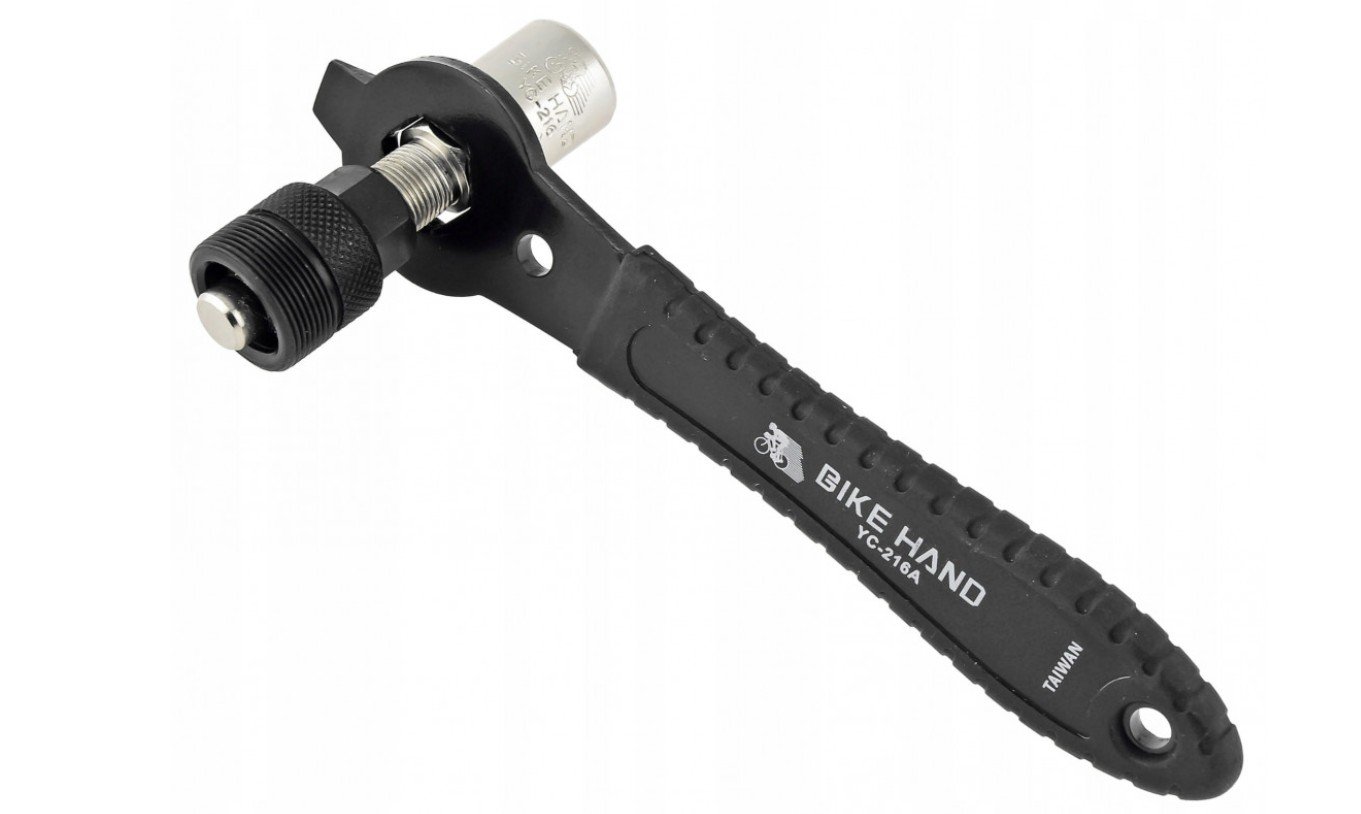   ВашВелосипед Съемник шатунов BIKEHAND YC-216A-15 для систем под квадрат, со съемным наконечником, черный, 6-230014