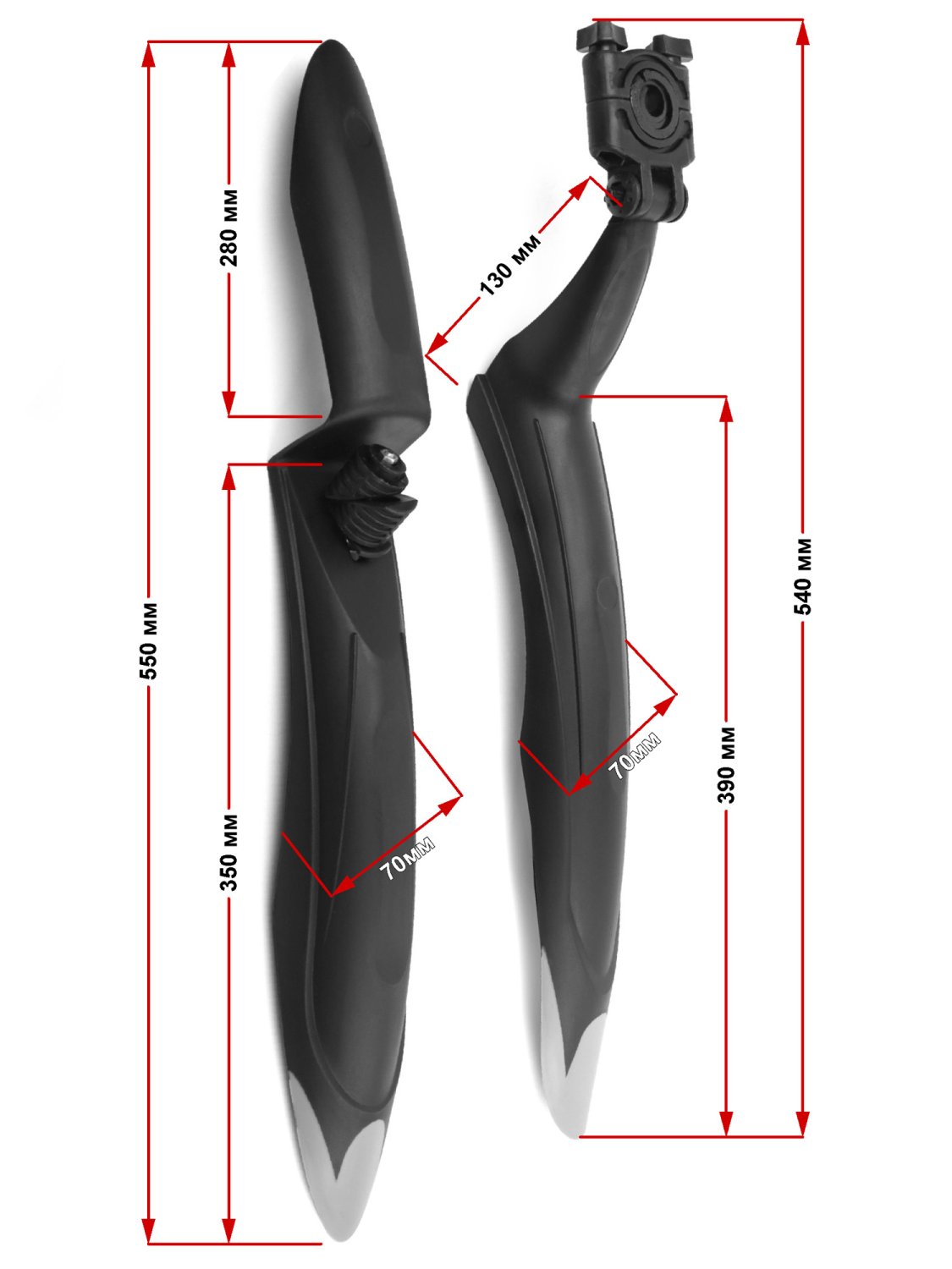 фото Крылья велосипедные vinca sport, комплект, 24"-26", пластик, черный, hn 39a oem
