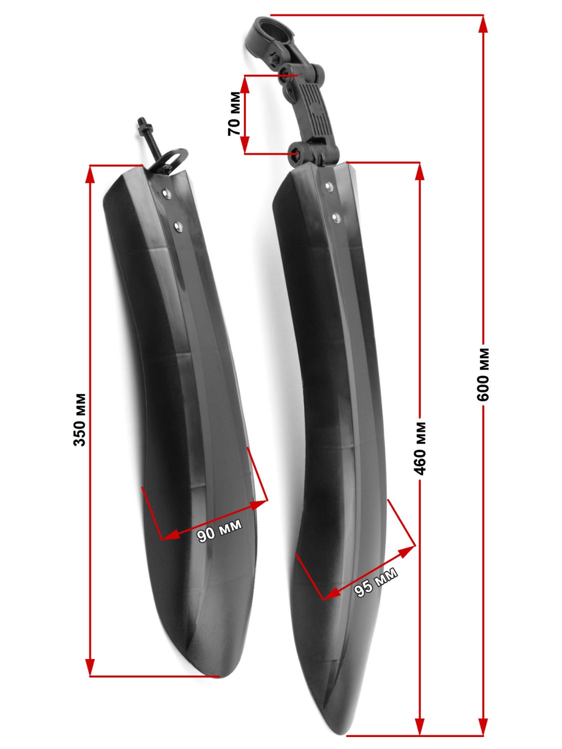 фото Крылья велосипедные vinca sport, комплект, 24"-26", черные, hn 55-1 oem