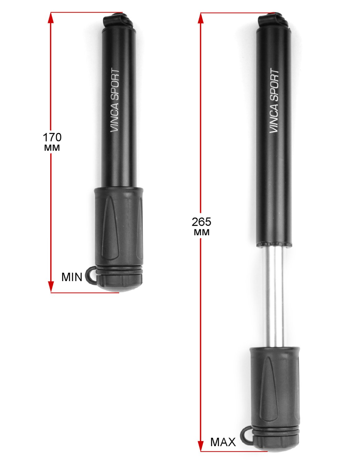 фото Насос мини, vinca sport, мax 90psi (6 бар), авто/вело ниппель, шланг, пластик. корпус, китай, mp 1721