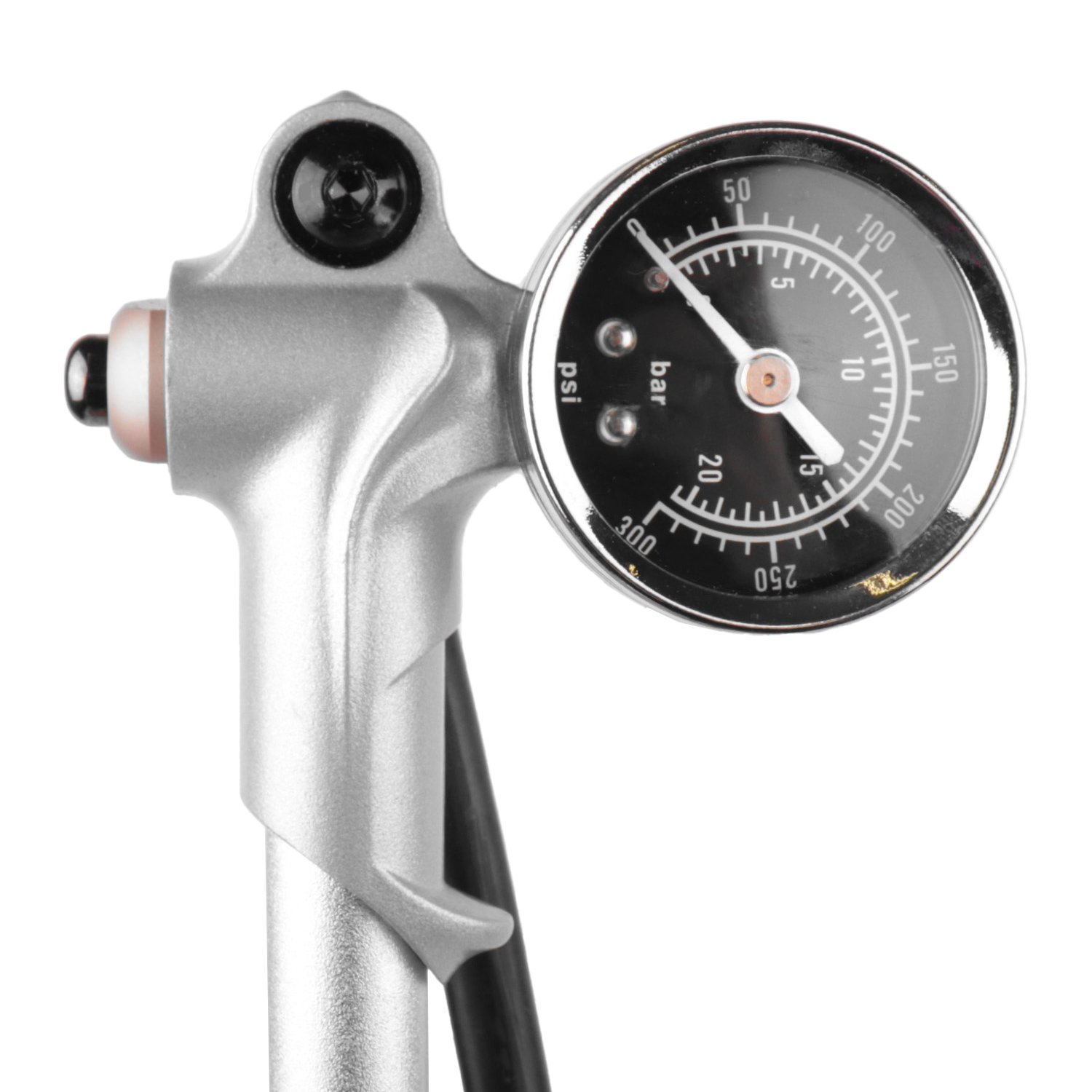 фото Велонасос giyo gs-02d, с манометром, для вилок и задних амортизаторов, 290 psi, алюминий, gs-02d
