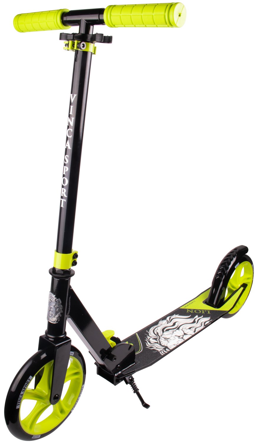 

Самокат Vinca Sport, складной, PU колеса 200мм,алюминий+сталь, ABEC 7, черный, VSP 10 Lion, Чёрный