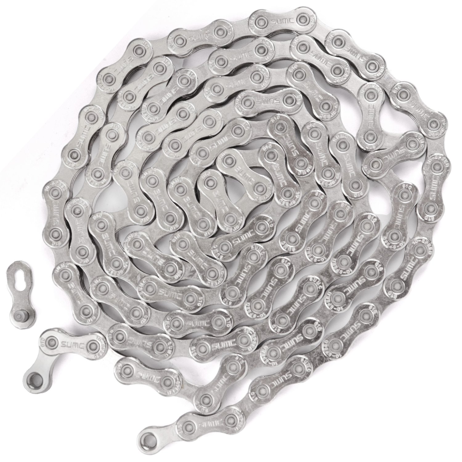 

Цепь велосипедная SUMC S10, 10 ск, 116 звеньев, 1/2*11/128, серебро, S 10 silver (10)