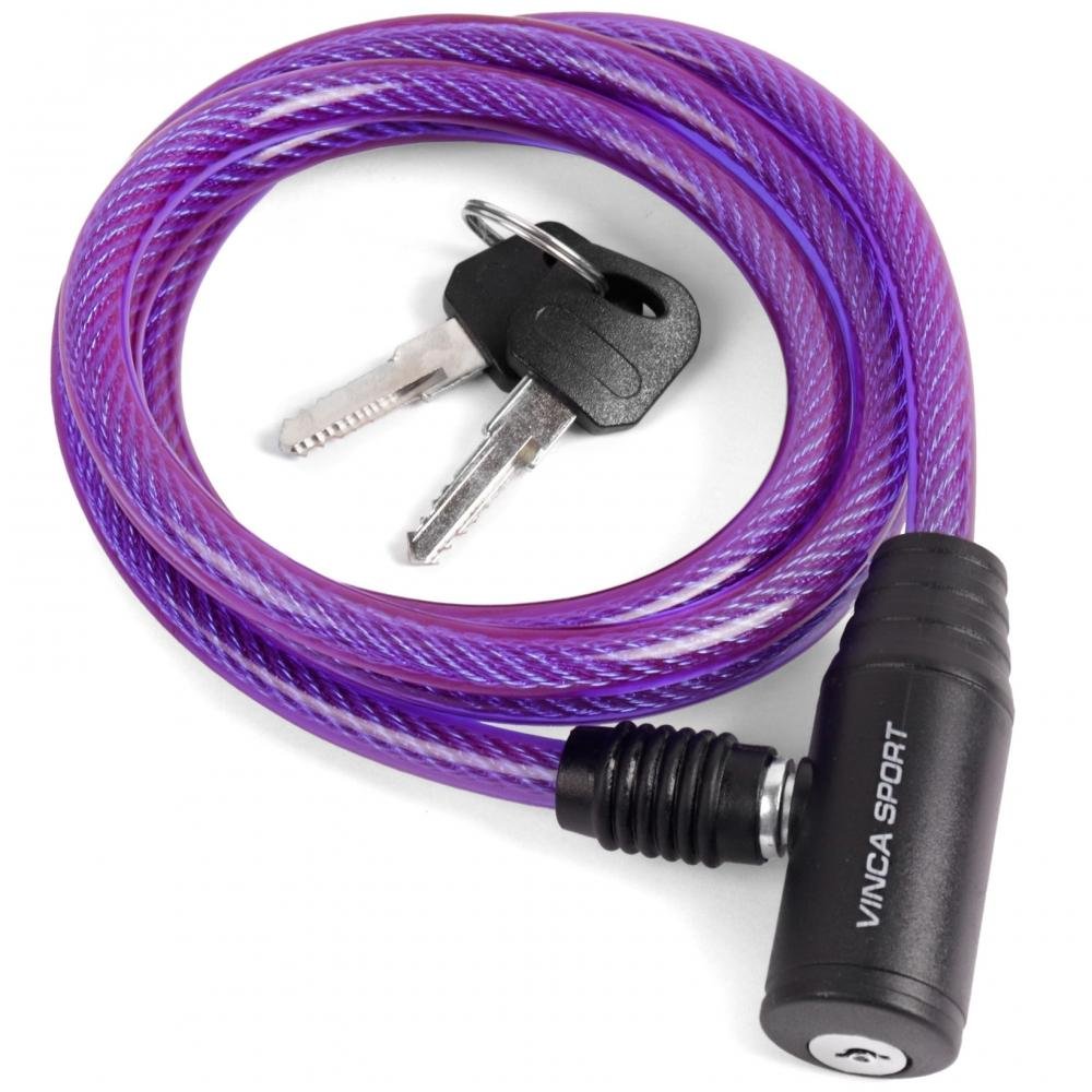 

Велозамок Vinca Sport 8*1200мм, фиолетовый тросик, полиэтилен, инд. уп.VS 102.102 violet polybag