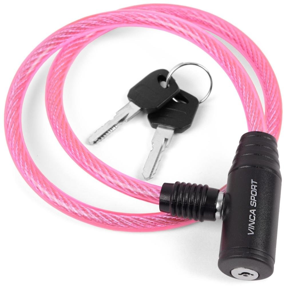 

Велозамок Vinca Sport 8*650мм, розовый тросик. полиэт.уп. инд.уп. VS 101.101 pink polybag