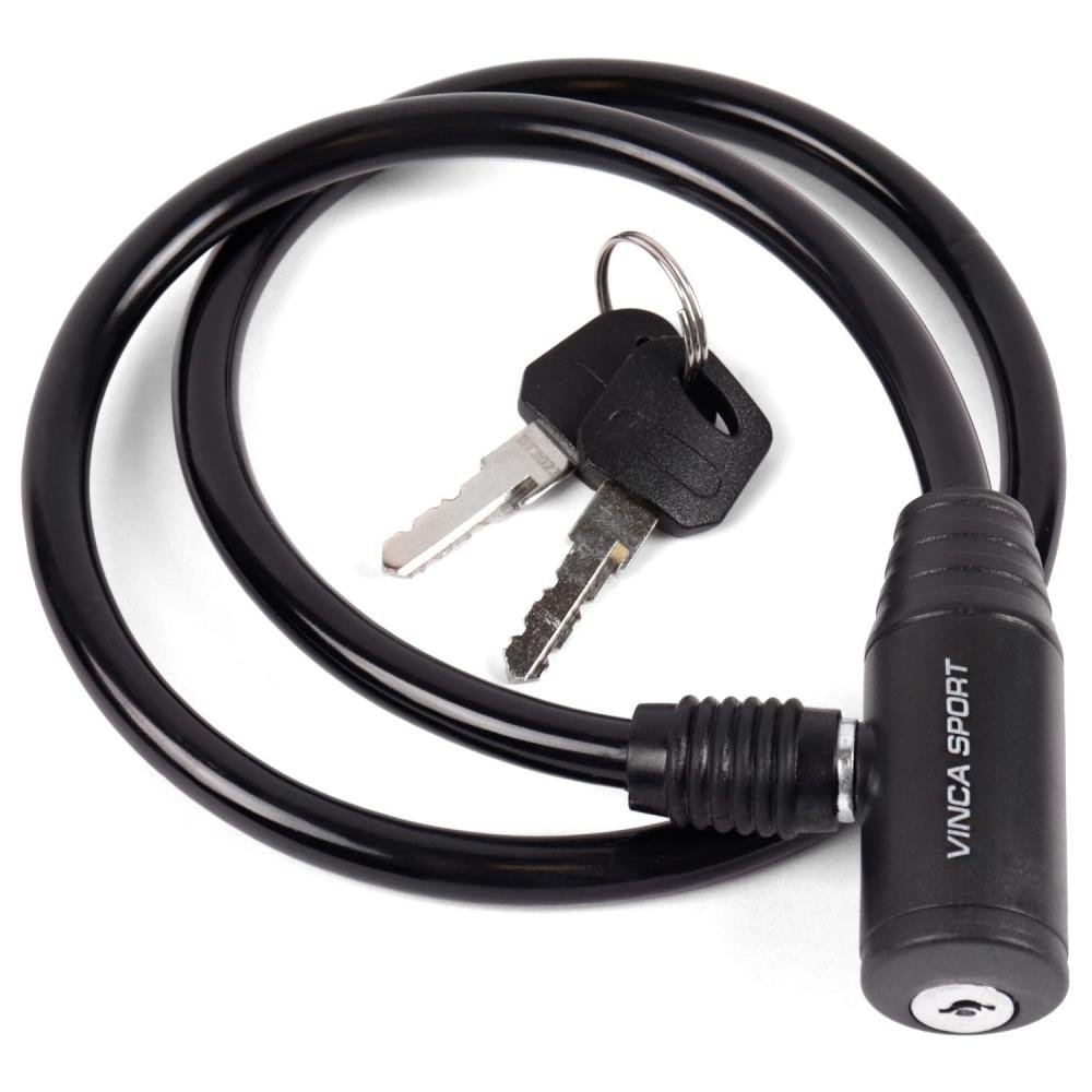 

Велозамок Vinca Sport 8*650мм, чёрный тросик, полиэтилен, инд.уп. VS 101.101 black polybag