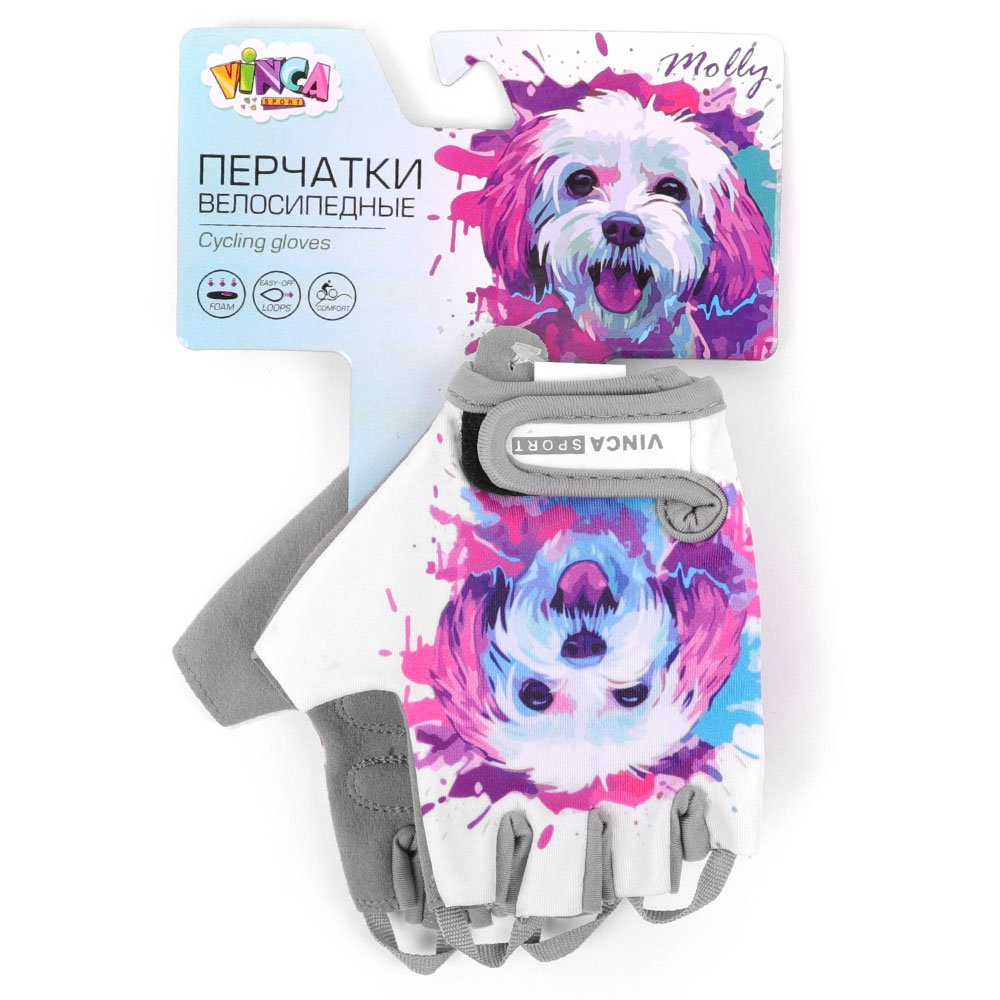 

Перчатки велосипедные Vinca Sport. детские, Molly, белые, VG 809 Molly (Размер: 7XS)