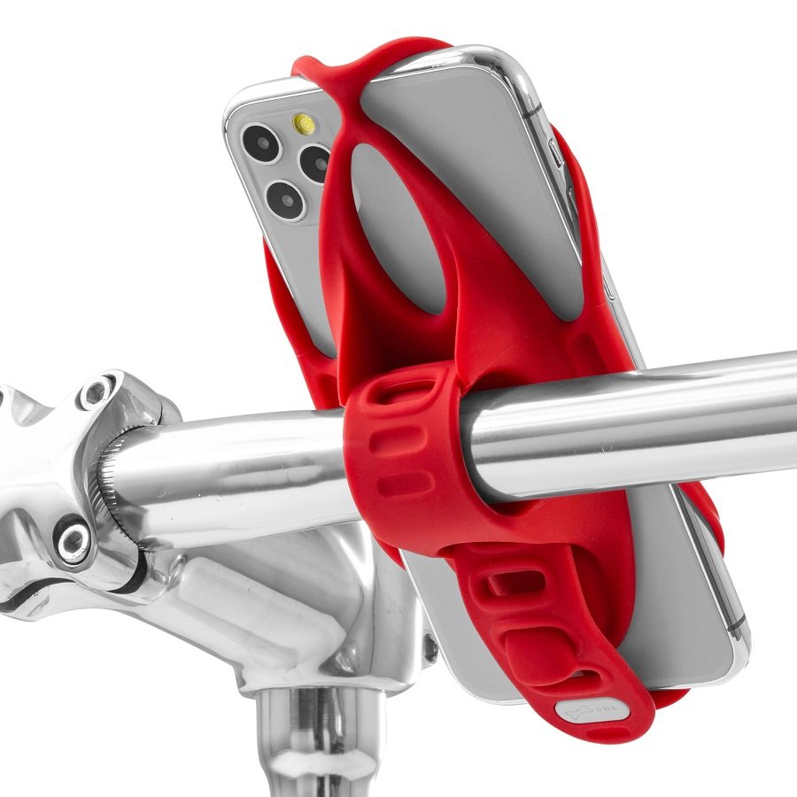 

Держатель для смартфона BONE BIKE TIE 4, силиконовый, на руль, универсальный, красный, 07-200521
