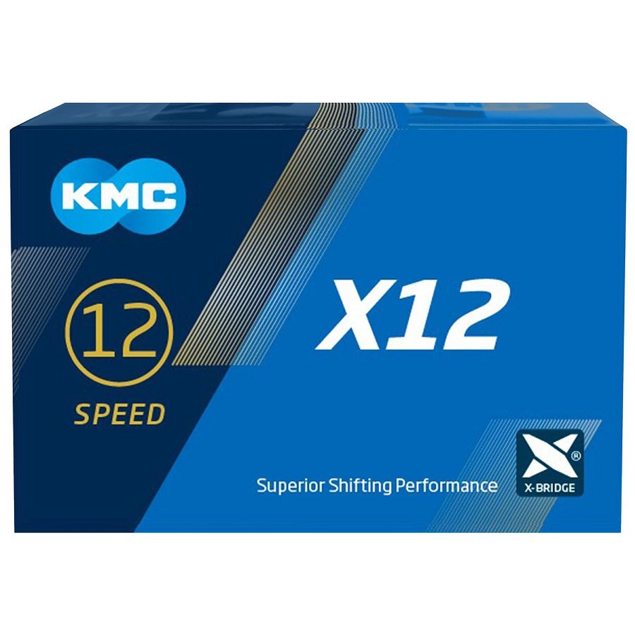 

Цепь велосипедная KMC X12 Ti-N 11/128" 12ск. 126 звеньев с замком, X Bridge, д/SHIMANO/SRAM, черно-золотая, 5-303510