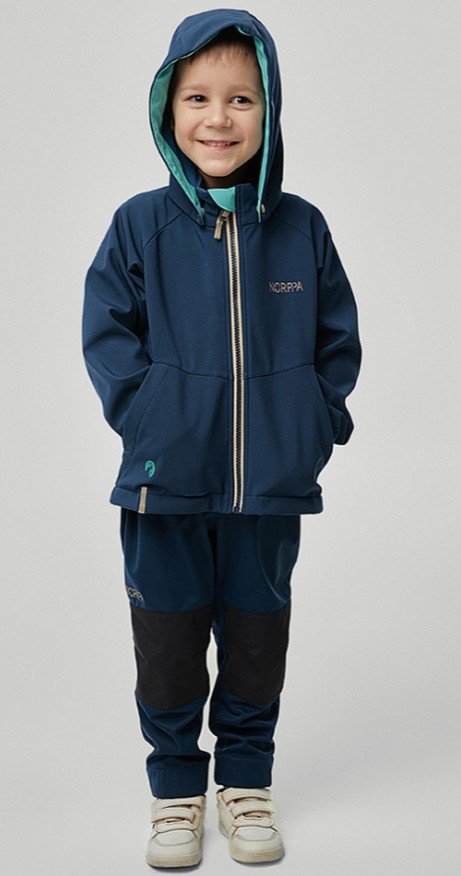 Куртки детские Куртка детская NORPPA MANA KID'S SOFTSHELL JKT, морской бриз, 100109 (Рост: 140)
