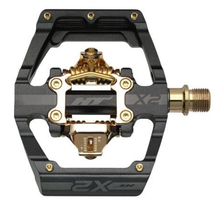 

Педали велосипедные HT X2SX Stealth, черно-золотой, X2SXXX1J01K1X1