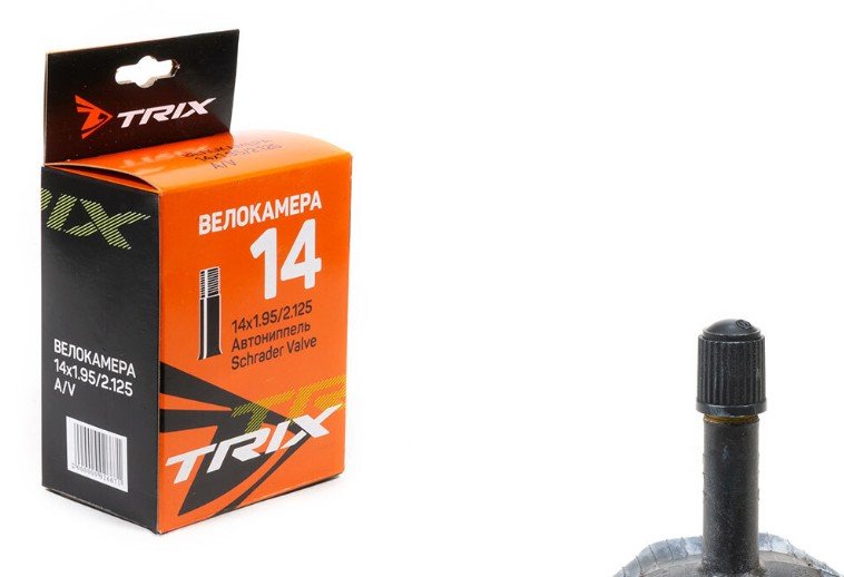 

Камера велосипедная TRIX 14"x 1.95/2.125 AV, TBTX-14-195AV TRIX